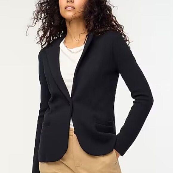 J. Crew Factory Black Schoolboy sweater blazer NWT size XXS - Picture 1 of 13